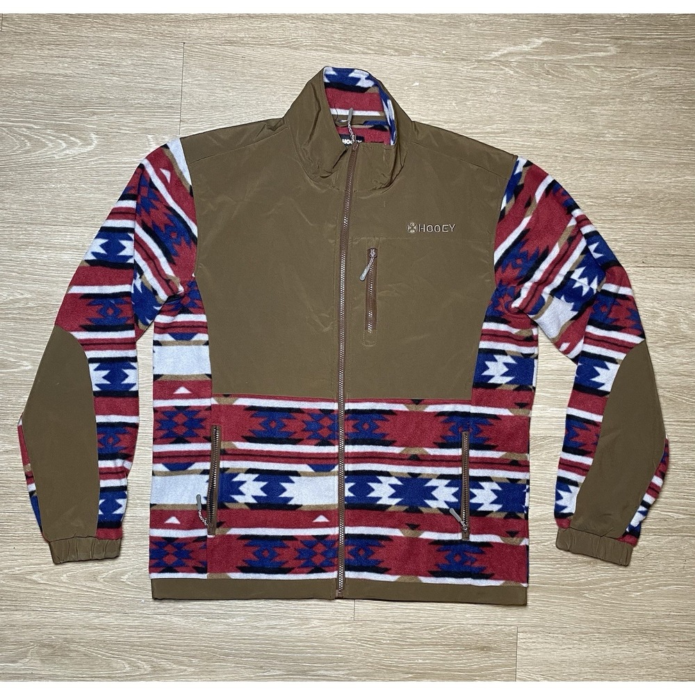 Men's Size 2XL Hooey Southwestern Aztec Print Fleece Full Zip Jacket *Pre-Owned*